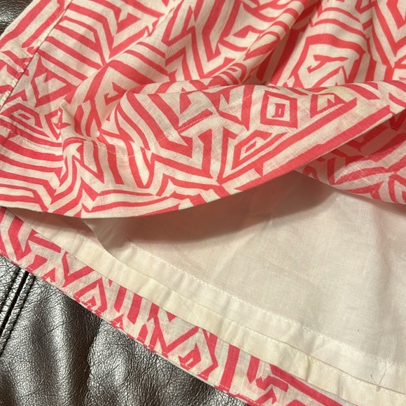 J Crew Summer Pink and White Aztec skirt, size 2 - Picture 3 of 5